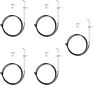 IG31B Gr2001408-Mm-00 Ignitor Wire Kit Replacement Parts for Members Mark B10PG20-2R Ignition Wire Ceramic Electrode Brinkmann BBQ-Pro Kenmore Gas Grill Ceramic Electrode with Wire and Fasteners, 5pcs