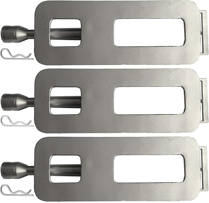 3 Pack Cast Stainless Steel 304 Grill Burner & 3 Lock Pins, 15 3/4 x 4 3/4 in, Upgraded Replacement for CISC, Fits For Coyote Members Mark Bakers Chef Grand Hall BBQ Grills 608SB, Monarch-04A 04B