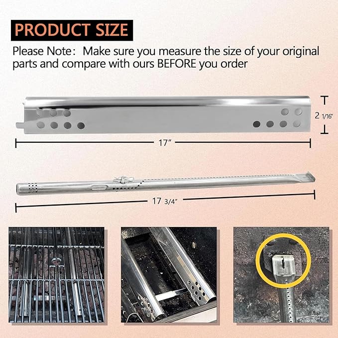 Grill Parts for Charbroil Performance 5 Burner 463275517 463347518 463673517, 463347519 Replacement Parts, Includes Heat Plates G470-0004-W1, Burner Tubes G470-5200-W1, Crossover Tubes