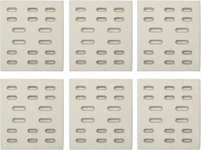 8" x 7.25" Replacement Ceramic Radiant Flame Tamer, Heat Plate for Bakers and Chefs, SAMS & Turbo, Fiesta, Grand Hall Y0005XC, Member's Mark Gas Grill Models, 6-Pk