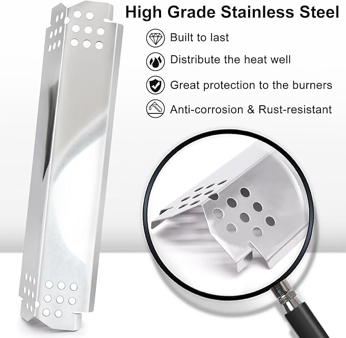 Grill Heat Plate Replacement Parts for Home Depot Nexgrill 720-0925S 720-0864 720-0864M, Stainless Steel Grill Heat Tent, Flame Tamer for BBQ PRO 3 Burner 122.20148511, Members Mark 720-0839