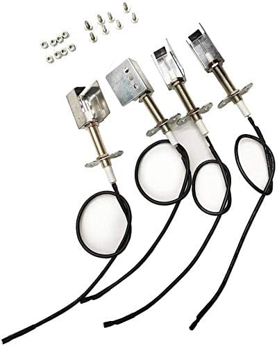 Ceramic Electrode, Gas-Catcher Ignition Chamber Kit for Bakers & Chefs Gas Grill Models, Replacement Parts for Chef BIG-8116; GR2039201-BC-00, 4-Pcs
