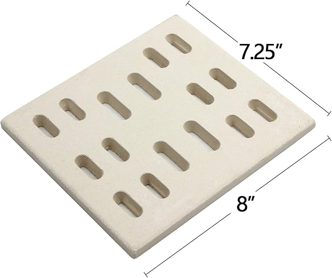 8" x 7.25" Ceramic Radiant Heat Plate and 16" Cast Iron Burner Replacement Parts for Members Mark Y0101XC, Grand Hall Y0660 Grills