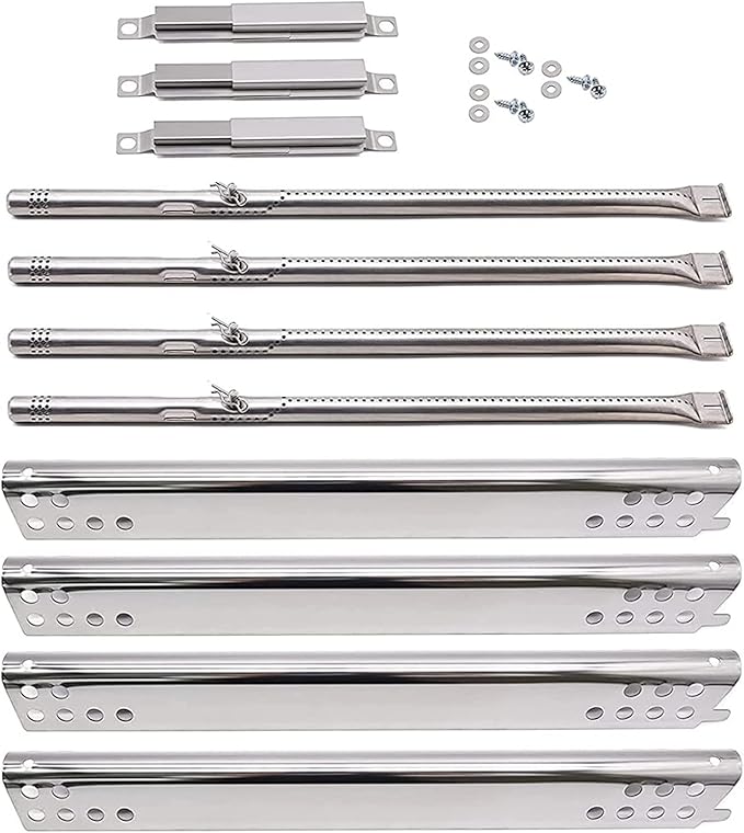 Grill Replacement Parts for Charbroil Advantage 4 Burner 463344116, 466344116. Heat Plate Shields, Burner, Carryover Tube and Igniters for Charbroil 463344116 Replacement Parts, Char-Broil 466344116.