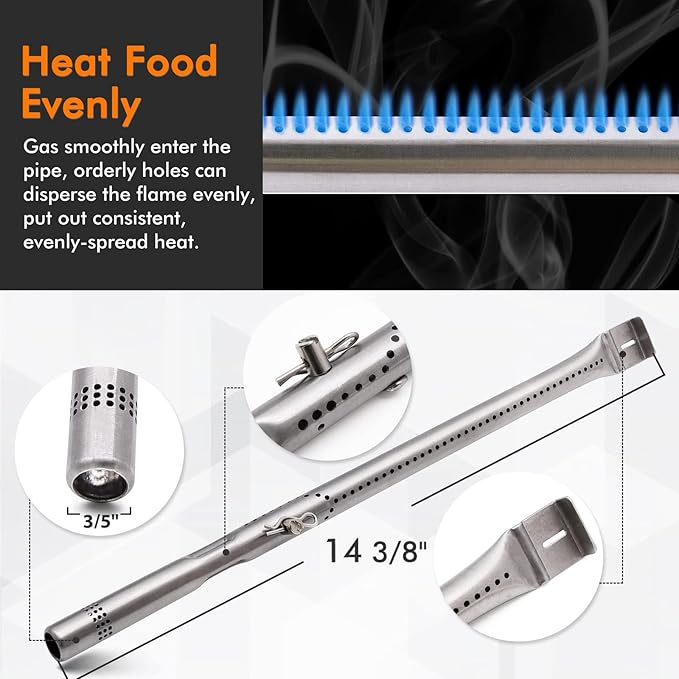 463344116 Grill Parts for Charbroil Advantage 4 Burner. Heat Plate Shields, Burner, Carryover Tube and Igniters for Charbroil 463344116 Replacement Parts, Char-Broil 466344116, G4328M00W1, G3610003W1