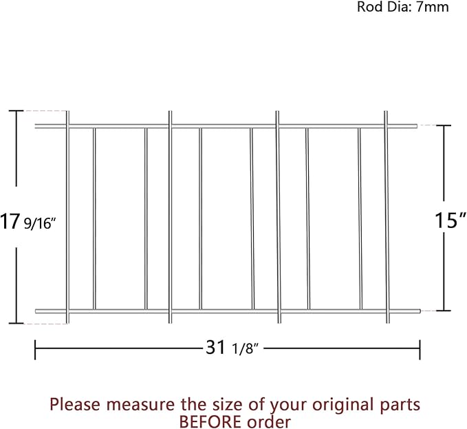 8" x 7.25" Ceramic Radiant Heat Plate Briquette Holder Grate and 16" Cast Iron Burner Replacement Parts for Members Mark Y0101XC, Grand Hall Y0660 Grills