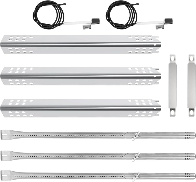 Grill Part Kit for Charbroil Signature 3 Burner Grills 463348017, 463372017, Replacement for Char-Broil Performance 2/4/5/6 Burner Grills, Heat Plates, Burners, Crossover Tube, Ignition