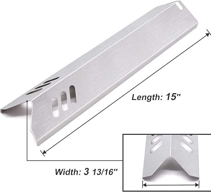 15 inch Grill Replacement Parts for Dyna Glo DGB610SSP DGF600SSP 6 Burner Grill Models, 6 Pack Heat Tents for Dyna Glo 70-01-608 70-01-179