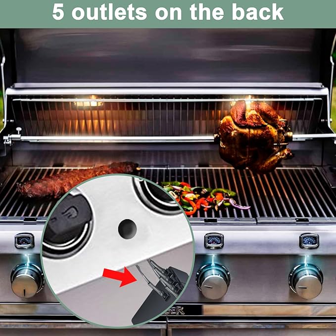 5 Outlet AA Battery Silver Cap Push Button Chrome Coated Spark Generator tact Electric Igniter Grill Ignitor for Broil King, Broil-Mate, Huntington, Master Forge 678489 and Other