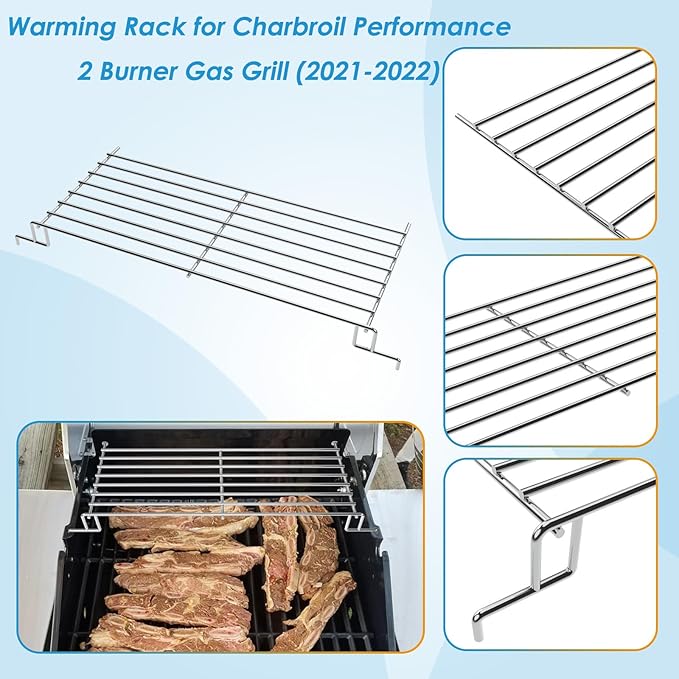 G325-0001-W1 Warming Rack Grill Parts for Charbroil Performance 2 Burner 463630021 463660021 463630422 463654022 463655021, Grill Swing Away Grid for Charbroil Grill Replacement Parts