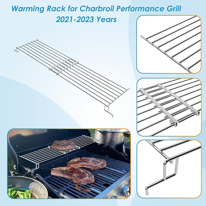 Adjustable Warming Rack Grill Parts for Charbroil Performance 3/4 Burner 463352521 463365021 463354021 463732623, Grill Swing Away Grid for Charbroil Grill Replacement Parts