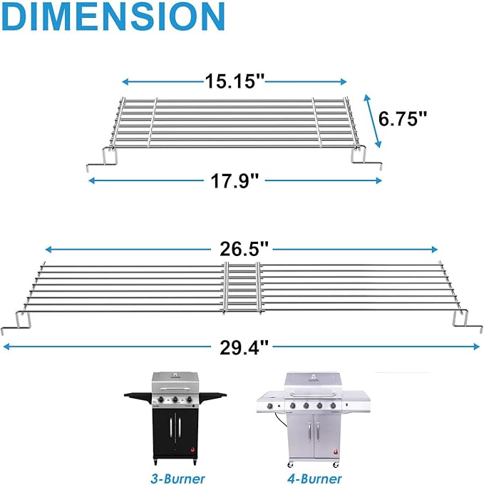 Adjustable Warming Rack Grill Parts for Charbroil Performance 3/4 Burner 463352521 463365021 463354021 463732623, Grill Swing Away Grid for Charbroil Grill Replacement Parts