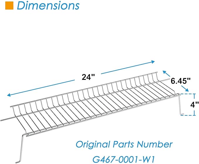 G467-0001-W1 Warming Rack Grill Parts for Charbroil Advantage 4 Burner 463344015 466344015, Grill Warming Rack Swing Away Grid for Charbroil Advantage 4 Burner Grill Replacement Parts
