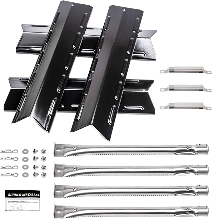 Grill Parts for Kenmore 146.34611410 146.05349710 146.46372610 146.16142210 146.34461410 146.10016510 146.16197210 146.16198211, Heat Plate & Grill Burner & Crossover Tube Replacement Kit