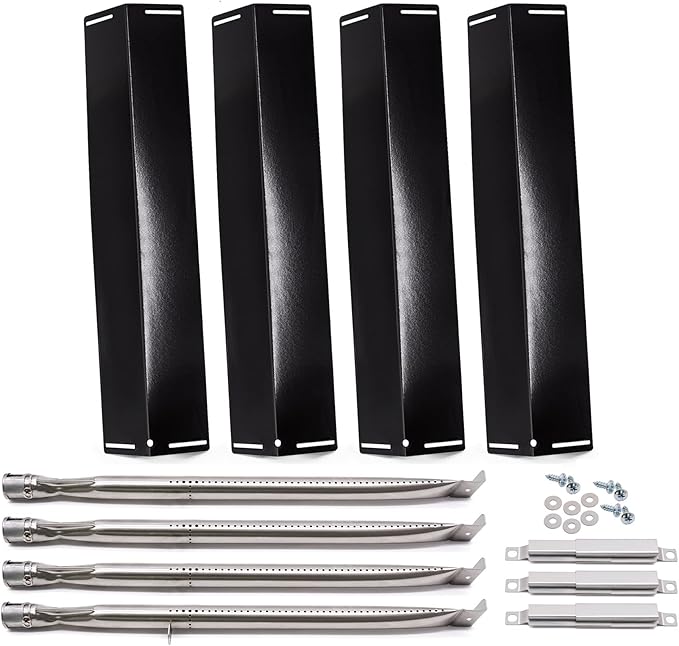 Replacement Parts for Charbroil 463211514 463211513 463211512 463211516 463211511 Classic 4 Burner Grills, 3 PCS Carry Over Tubes Carryover Tubes, 4 PCS Heat Tents Heat Shields, 4 Burners