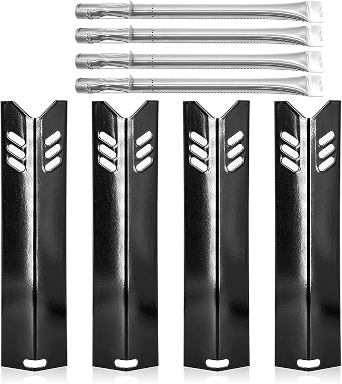 15 inch Grill Replacement Parts for Dyna-Glo DGF493BNP, DGB494SPB, Backyard Grill BY13-101-001-12, BY14-101-001-02 Grill Models. Grill Heat Plate Shields and Burner Tubes for Dynaglo