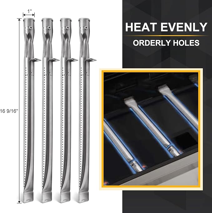 15 inch Grill Replacement Parts for Dyna-Glo DGF493BNP, DGB494SPB, Backyard Grill BY13-101-001-12, BY14-101-001-02 Grill Models. Grill Heat Plate Shields and Burner Tubes for Dynaglo
