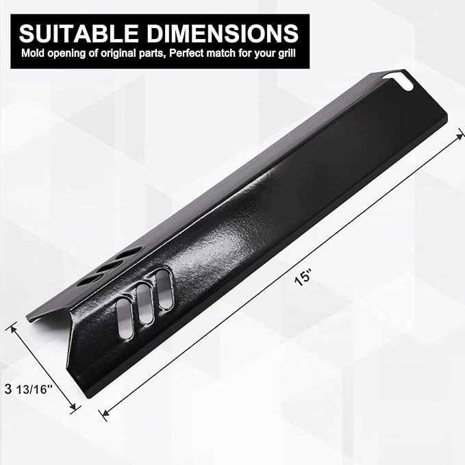 15 inch Grill Replacement Parts for Dyna-Glo DGF493BNP, DGB494SPB, Backyard Grill BY13-101-001-12, BY14-101-001-02 Grill Models. Grill Heat Plate Shields and Burner Tubes for Dynaglo