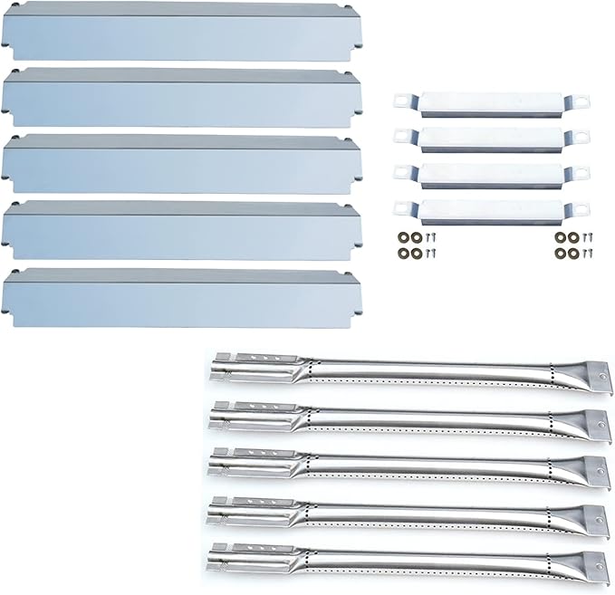 Parts Kit Replacement for Charbroil Commercial 463268806 Gas Grill Burner,Carryover Tubes,Heat Plates (SS Burner + SS carry-over tubes +SS Heat Plate)