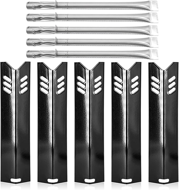 15 inch Grill Replacement Parts for Dyna-Glo DGF510SBP, DGF493BNP, DGB494SPB, Backyard Grill BY13-101-001-12, BY14-101-001-02, BY14-101-001-099, Grill Heat Plate Shields and Burner Tubes.