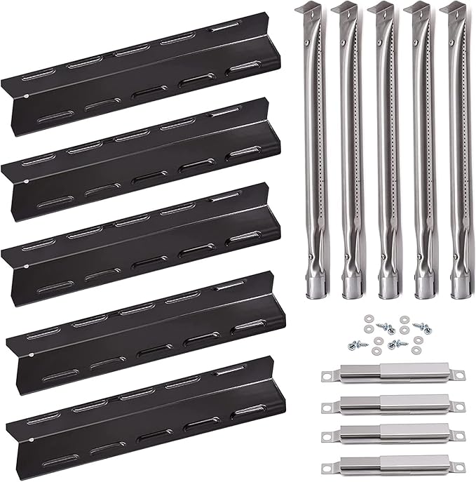 Grill Replacement Parts for Kenmore 5 Burner 146.47468610, 146.23680310, 146.47469610, Kenmore 4 Burner 146.34611410, 146.34611411, 146.10017510 Gas Grills, Pipe Burner, Heat Plate, Carryover Tube.