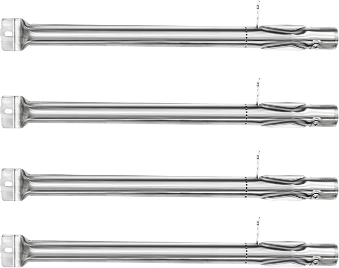 15 3/8" BBQ Gas Grill Replacement Stainless Steel Pipe Tube Burner for Kenmore Sears, K Mart Part, Members Mark Part, Outdoor Gourmet, Lowes Model Grills, 4-Pack