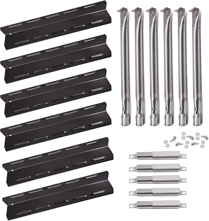 Grill Replacement Parts for Kenmore 6 Burner 146.23681310 146.47223610 146.23766310 Gas Grill Models. Grill Burner Tube, Heat Plate Tent Shield, Carryover Tube Replacement Kit.