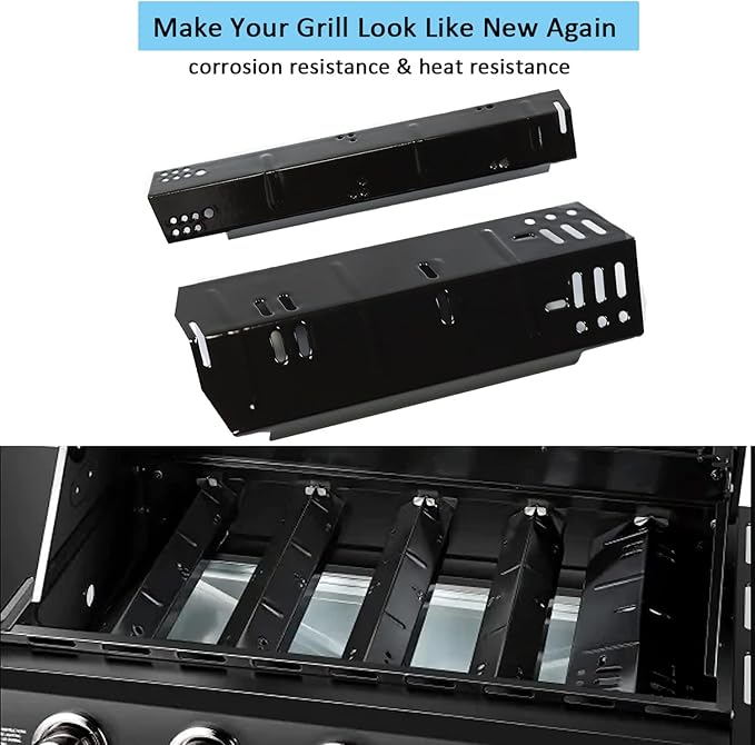 Grill Replacement Parts for Dyna-Glo 5 Burner DGH485CRP, DGH474CRP, DGH483CRP, 4 Burner DGH450CRP, Grill Repair Kit for Revoace GBC1793W Grill, 70-02-411 Grill Heat Plates Tent, Burner Tubes