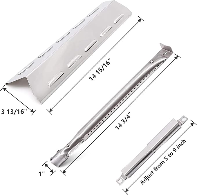 Grill Replacement Parts for Kenmore 6 Burner 146.23681310 146.47223610 146.23766310 Gas Grill Models. Stainless Steel Grill Burner Tubes, Heat Plates, Carryover Tubes Replacement Kit.