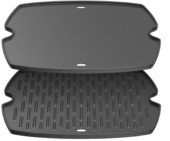 7583 Cast Iron Cooking Griddle for Weber Q200 2000 Series Parts, Replacement for Weber 396000 396001 566001 566002 566014