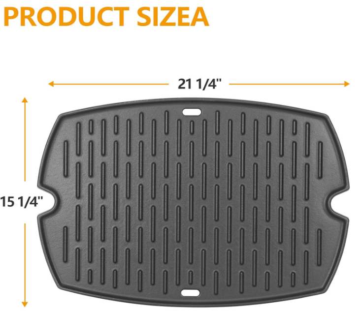 7583 Cast Iron Cooking Griddle for Weber Q200 2000 Series Parts, Replacement for Weber 396000 396001 566001 566002 566014
