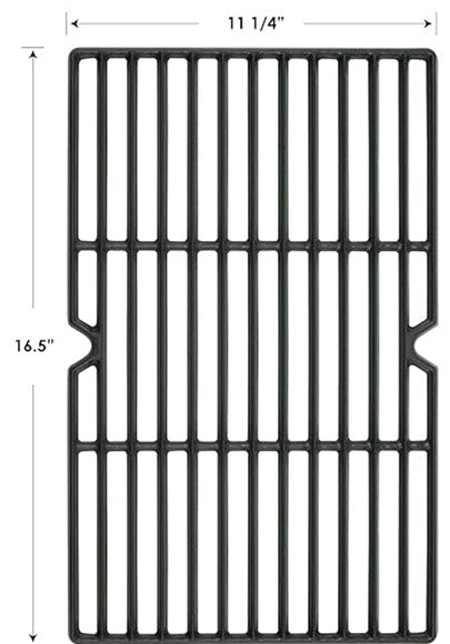 Replacement Cooking Grates, Fits Kenmore 3 Burner BBQ Grills, Cast Iron, Set of 2, Black