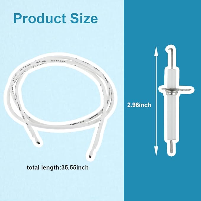 5PCS Grill igniter Wire Kit & Ceramic Electrode Replacement Parts for BBQ Grillware, Charbroil and Others Gas Grill Models, Fit for Vermont Castings/Jenn Air/Backyard Grill/Dyna-Glo/Chargriller