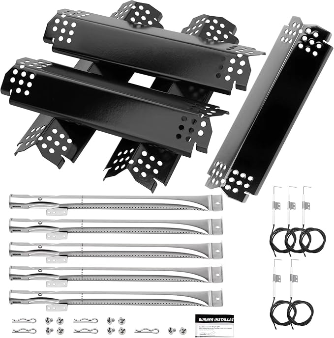 5 Burner Grill Replacement Parts for Nexgrill 720-0958A, 720-0925S, 720-0898, 730-0898, 720-0783E, 720-0830A, 720-0830D, Gas Grill Burner & Heat Shield & Igniters Replacement Kit