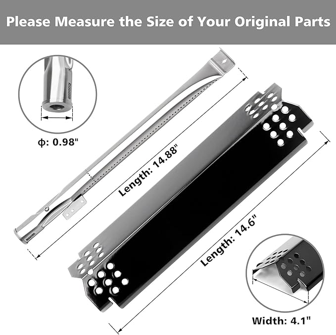 5 Burner Grill Replacement Parts for Nexgrill 720-0958A, 720-0925S, 720-0898, 730-0898, 720-0783E, 720-0830A, 720-0830D, Gas Grill Burner & Heat Shield & Igniters Replacement Kit
