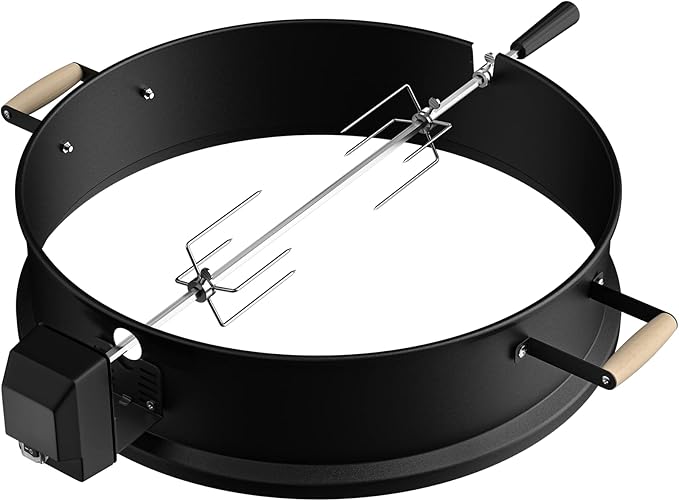 2290 Upgraded Rotisserie Kit for All Weber 22-Inch Kettle Charcoal and Other Similar Size Grills, Sturdy & Well Balanced