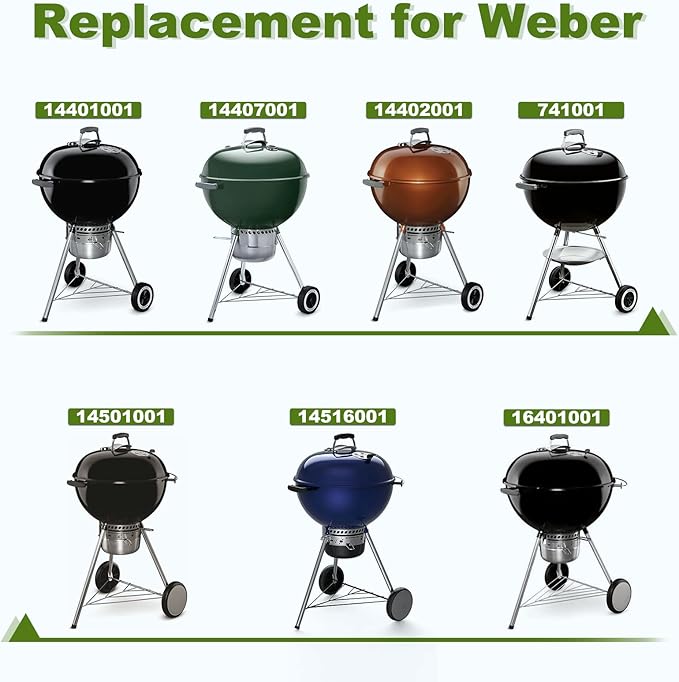 2290 Upgraded Rotisserie Kit for All Weber 22-Inch Kettle Charcoal and Other Similar Size Grills, Sturdy & Well Balanced