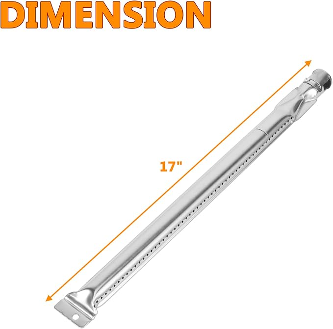 17" Grill Burners Replacement for Members Mark GR2039201-MM-00 BBQ Parts, Stainless Steel Gas Grill Tube Burner for Uniflame GBC1059WE-C, Grill Chef BIG-8116, Sams, Bakers And Chefs Replacement Parts