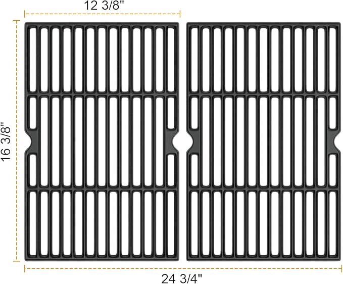 Cooking Grid Grates for Kenmore 4 Burner Grills,Enamel Cast Iron Grate Replacement Parts for Kenmore 146.10016510,146.46365610,146.16142210,146.16198211,2 Pack