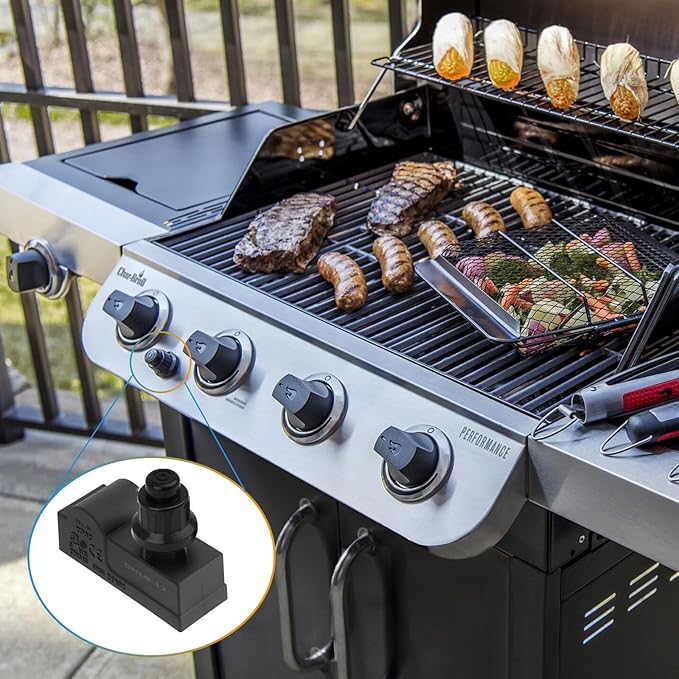 DHLG-12 Grill Igniters for Charbroil Ignitor Replacement Kit, 2 Outlets AAA Battery Push Button Electronic Ignition Module with Wires Grill Ignitor for Charbroil Grill Igniter Replacement