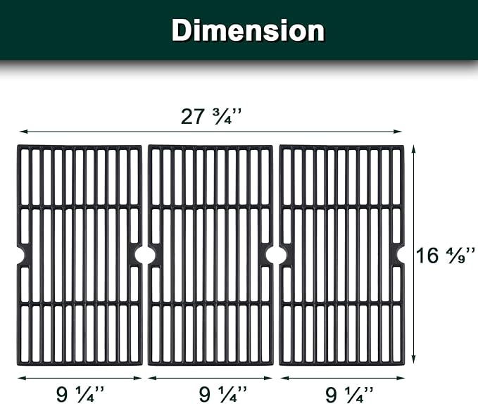 DGF493BNP Grill Grates Replacement Parts for Dyna Glo Grill Parts DGH474CRP DGF493PNP-D 70-01-273 DGB495SDP-D Backyard BY13-101-001-12 Kenmore 146.23681310 146.23678310 4 Burner Cooking Grates