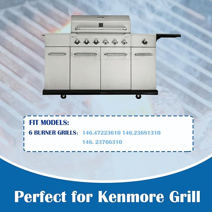 16.5 Inch Grill Grates for Kenmore Grill Parts 6 Burner 146.47223610 146.23681310 146.23766310 Gas Grill Replacement Parts, Cast Iron Grill Cooking Grates for Kenmore Grill Replacement Parts