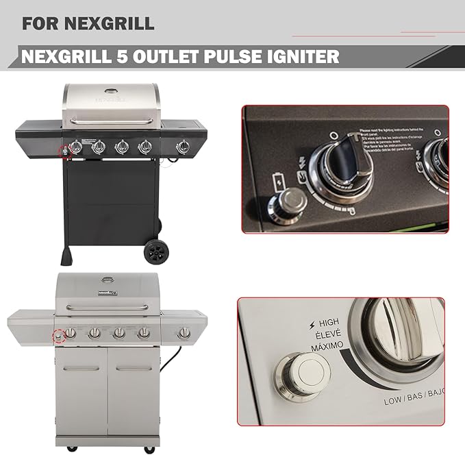 DHL-128-5Q 5 outlet Igniter Replacement for Nexgrill 720-0830H 720-0830X Pulse Igniter Grill Replacement Parts Ignition 720-0925P 720-0783EH 720-0830HR Pulse Ignitor Module Push Bottom Parts