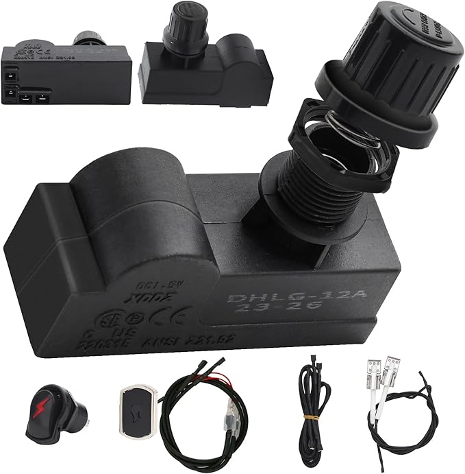 G350-0017-W1 Grill Igniters for Charbroil Ignitor Replacement Kit, 2-Outlets Electronic Ignition Module w/Wires and 2 Push Buttons, Grill Ignitor for Charbroil Surefire Ignition Systems