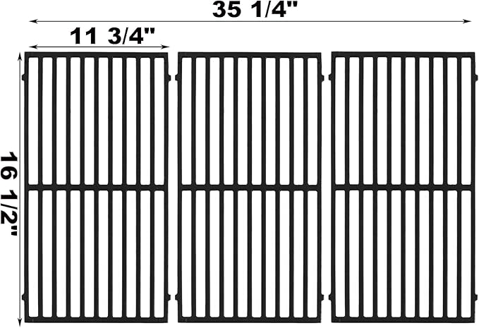 70-01-296 DGB610SSP Grates Replacement Parts for Dyna Glo DGB610SSP DGF600SSP Grill Grates Cast Iron Cooking Grate Dyna-glo Gas Grill 6 Burner Dyna Glo Grill Replacement Parts 3pcs