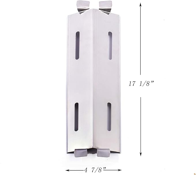 17" Replace parts 8 Pack Stainless Steel Heat Plates and Stainless Steel Grill Burners Replacement for Bakers and Chefs GR2039201-BC-00, GD430, ST1017-012939, Grill Chef, Members Mark Gas Grill Models