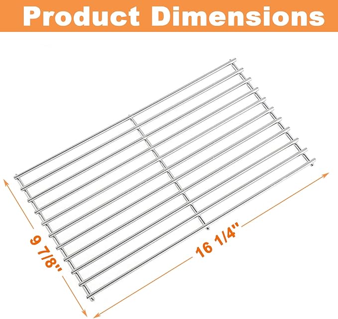 16 1/4 inch Grill Grates for Dyna Glo DGF510SBP DGF510SSP DGF510SSP-D Replacement Parts, Cooking Grates for Backyard BY13-101-001-13, Uniflame GBC1059WB GBC1059WE-C, BHG BH14-101-099-01,3PCS