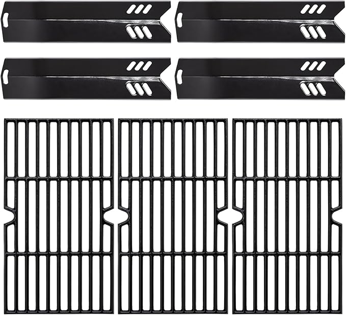 16 4/9" Grill Replacement Parts for Dyna Glo DGF493BNP, DGB494SPB, Backyard Grills BY13-101-001-12, BY14-101-001-099 and Uniflame GBC1343WP-U. Grill Grates, Heat Plates Shields for Dyna Glo 4 Burner
