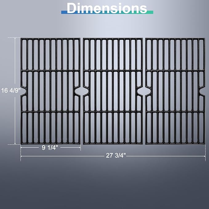 16 4/9" Grill Replacement Parts for Dyna Glo DGF493BNP, DGB494SPB, Backyard Grills BY13-101-001-12, BY14-101-001-099 and Uniflame GBC1343WP-U. Grill Grates, Heat Plates Shields for Dyna Glo 4 Burner