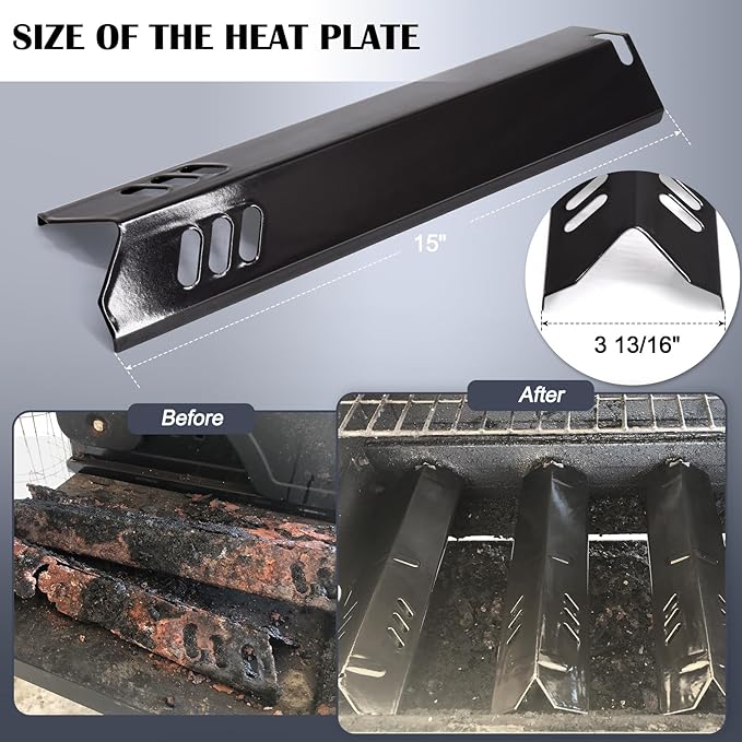 16 4/9" Grill Replacement Parts for Dyna Glo DGF493BNP, DGB494SPB, Backyard Grills BY13-101-001-12, BY14-101-001-099 and Uniflame GBC1343WP-U. Grill Grates, Heat Plates Shields for Dyna Glo 4 Burner